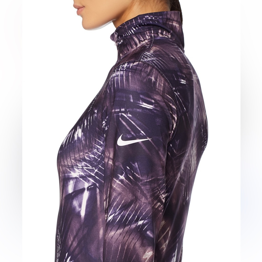 NIKE Size M Women's Pro Warm Dri-fit Half-Zip Pullover Purple